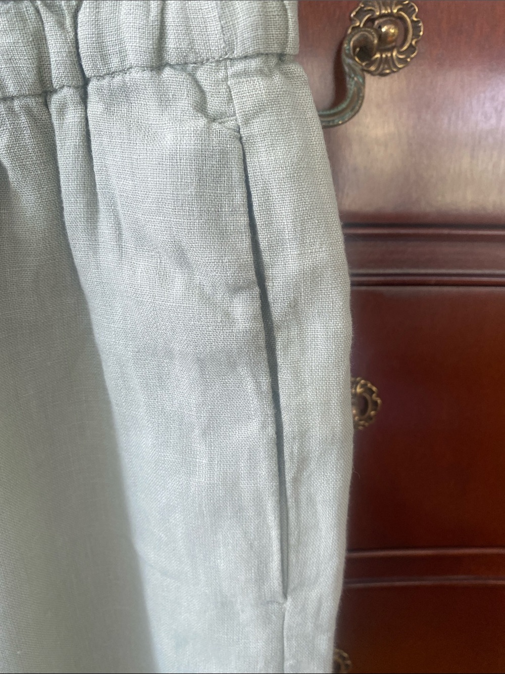 J. Crew Wide Leg Linen Blend Pants in Pale Sage Green - Picture 2 of 7